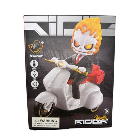 Flame Rider Scooter 360° Stunts Music & Lights RC Motorcycle Toy NEW - Picture 2 of 5